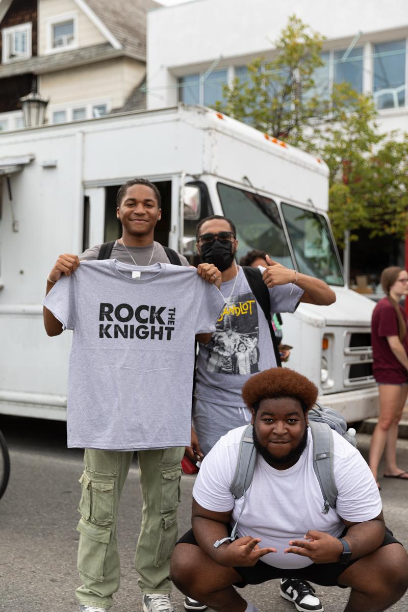 Students process down to the Glenside Food Truck Festival