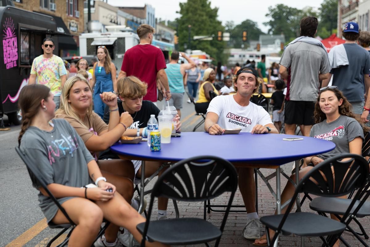Students at the Downtown Glenside Food Truck Festival 
