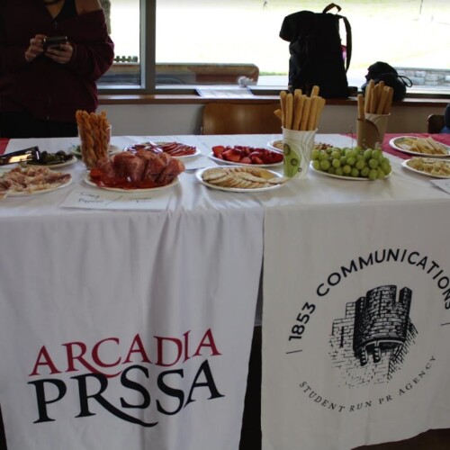 1853's spread on a table for an event.