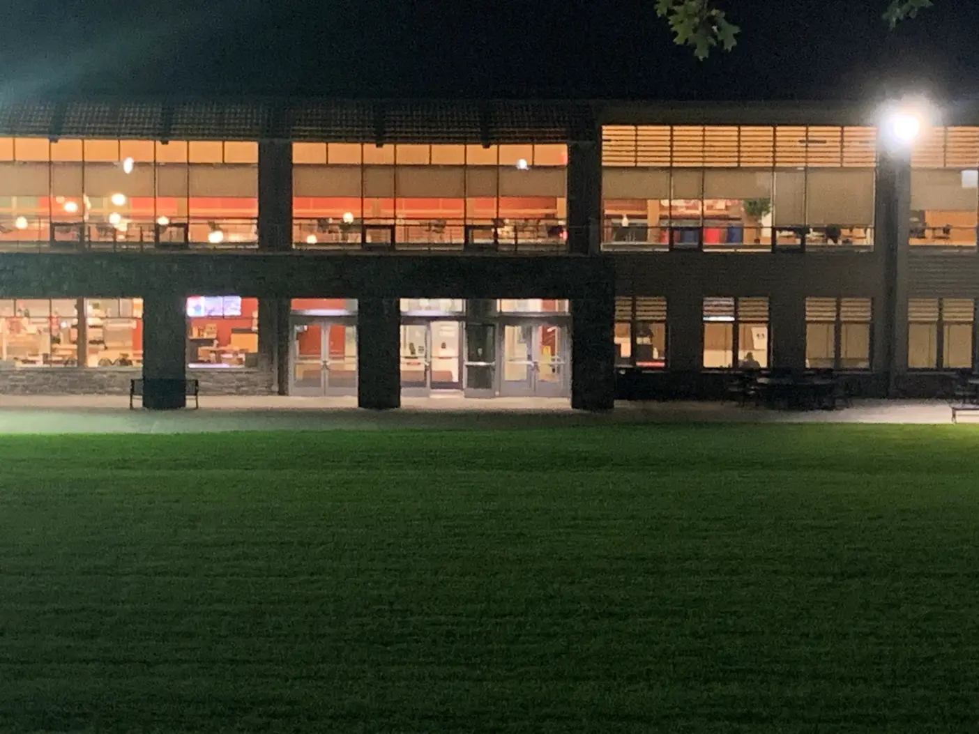 The Commons at night.