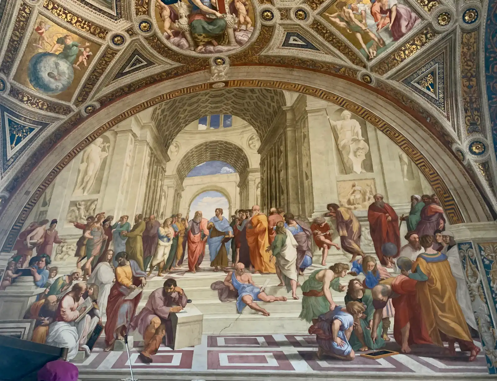 A photo of the School of Athens painting.