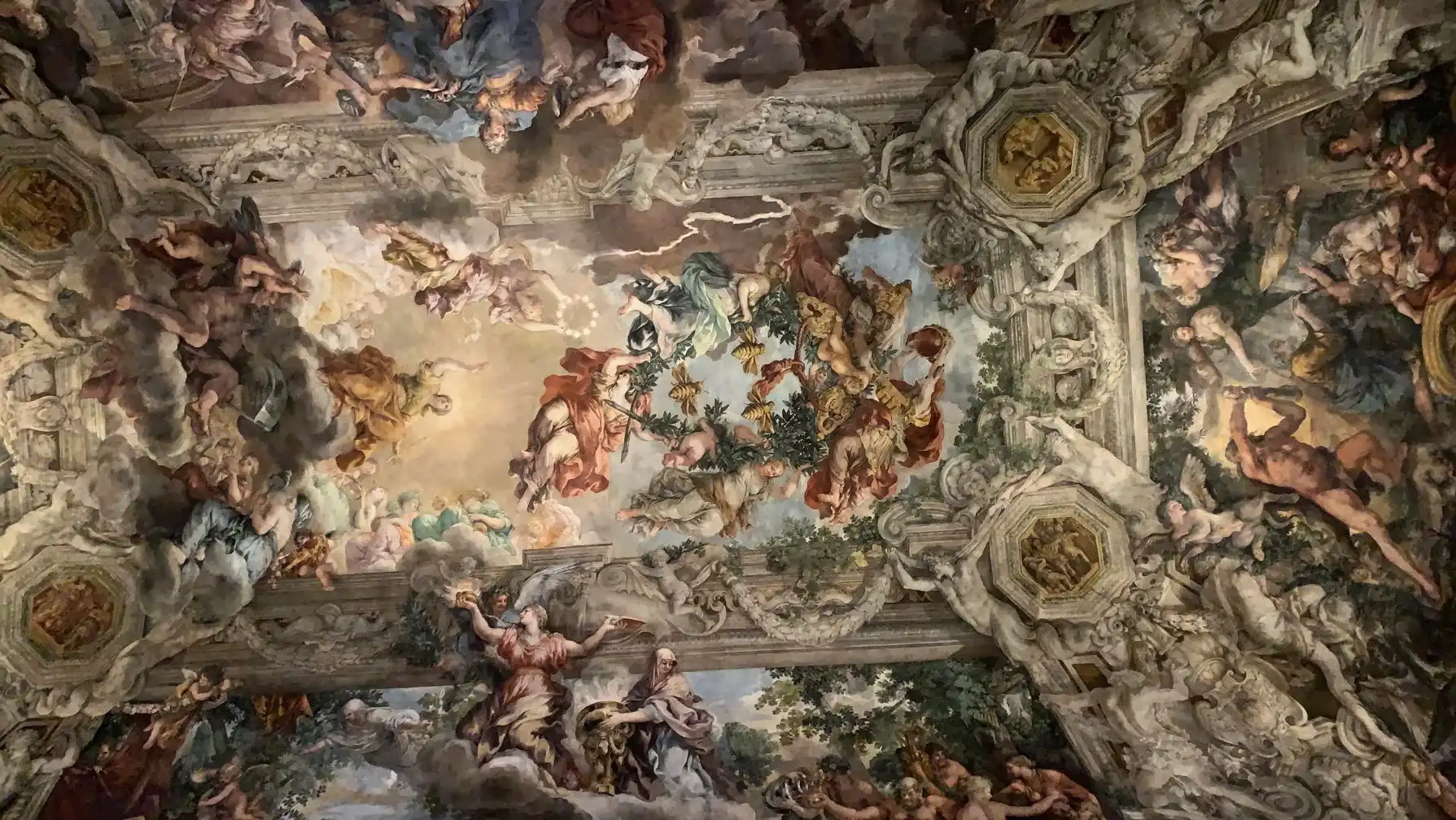 The ceiling of the Sistine Chapel.