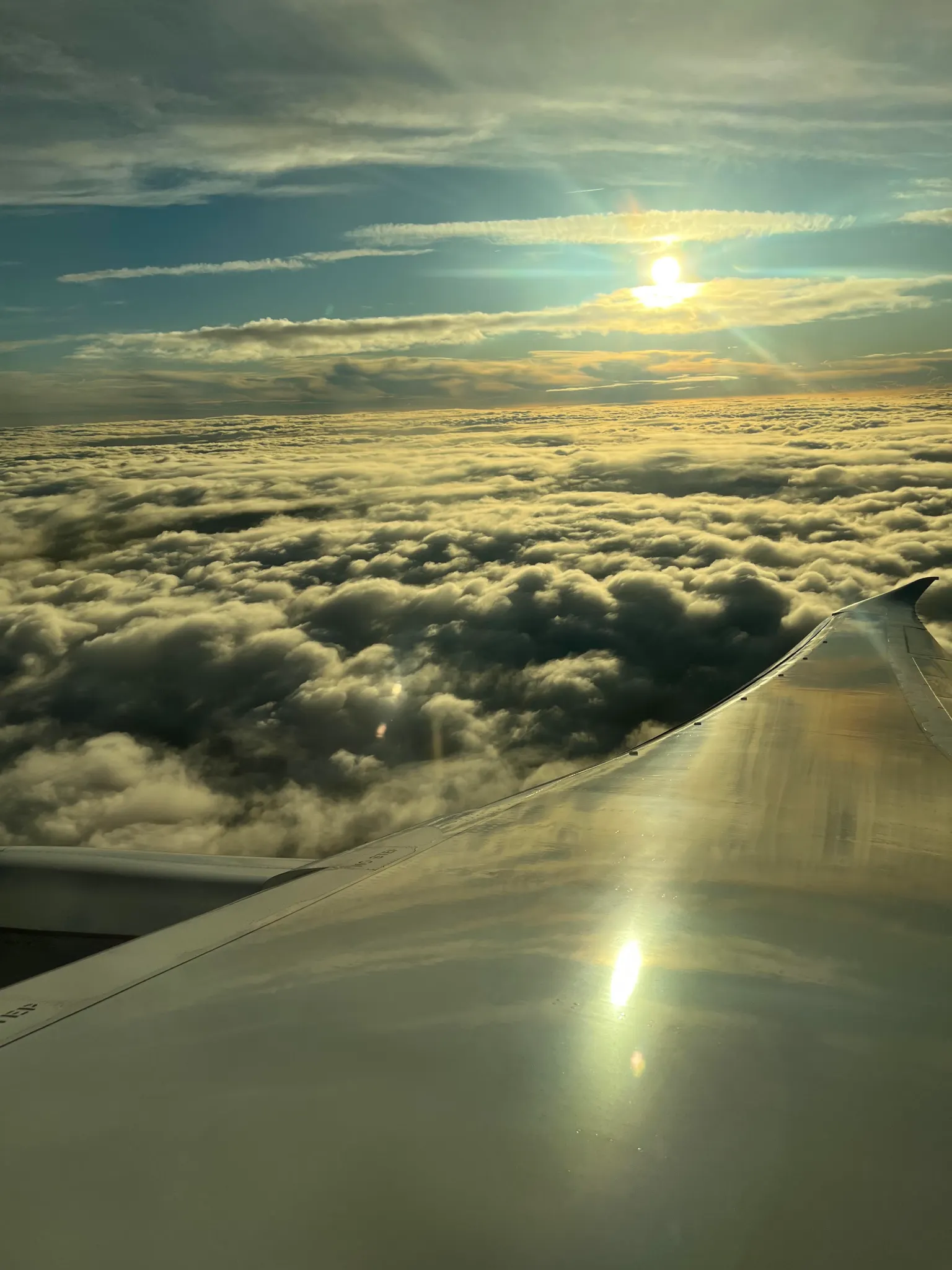 A photo out the window of a plane.