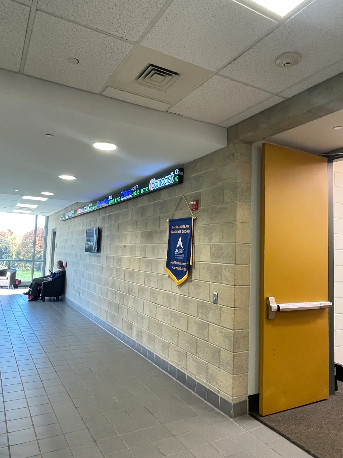 Hallway in the business school at Arcadia.