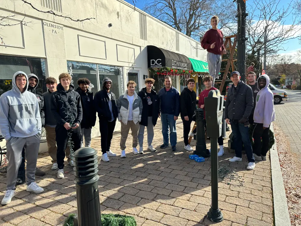 Judge Cerski and the Men's Soccer Team with Cheltenham Township Commissioner Areman.