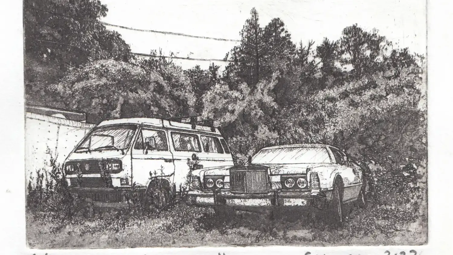 A illustration of old cars.