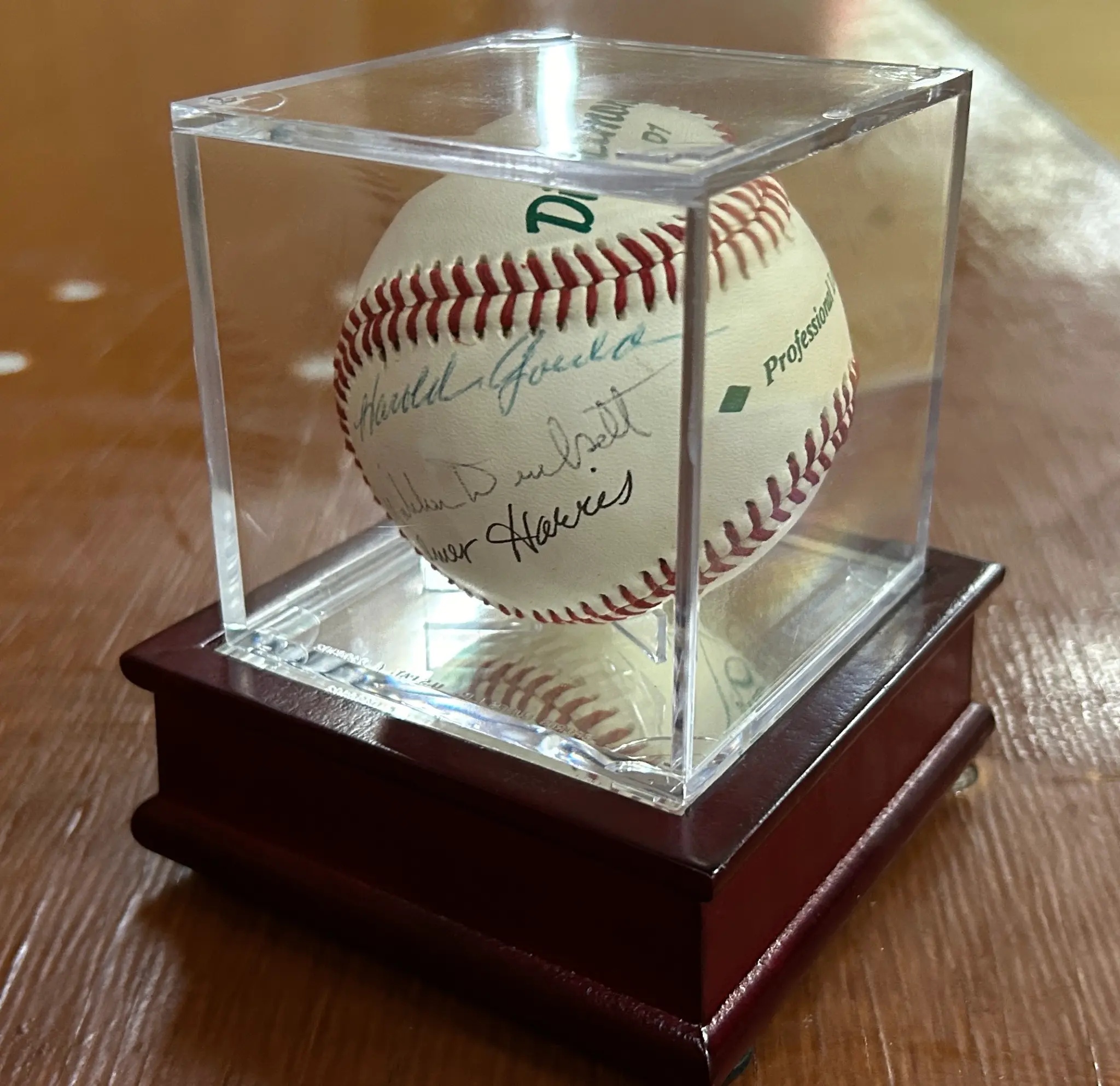 A baseball signed by players from the Philadelphia Stars.