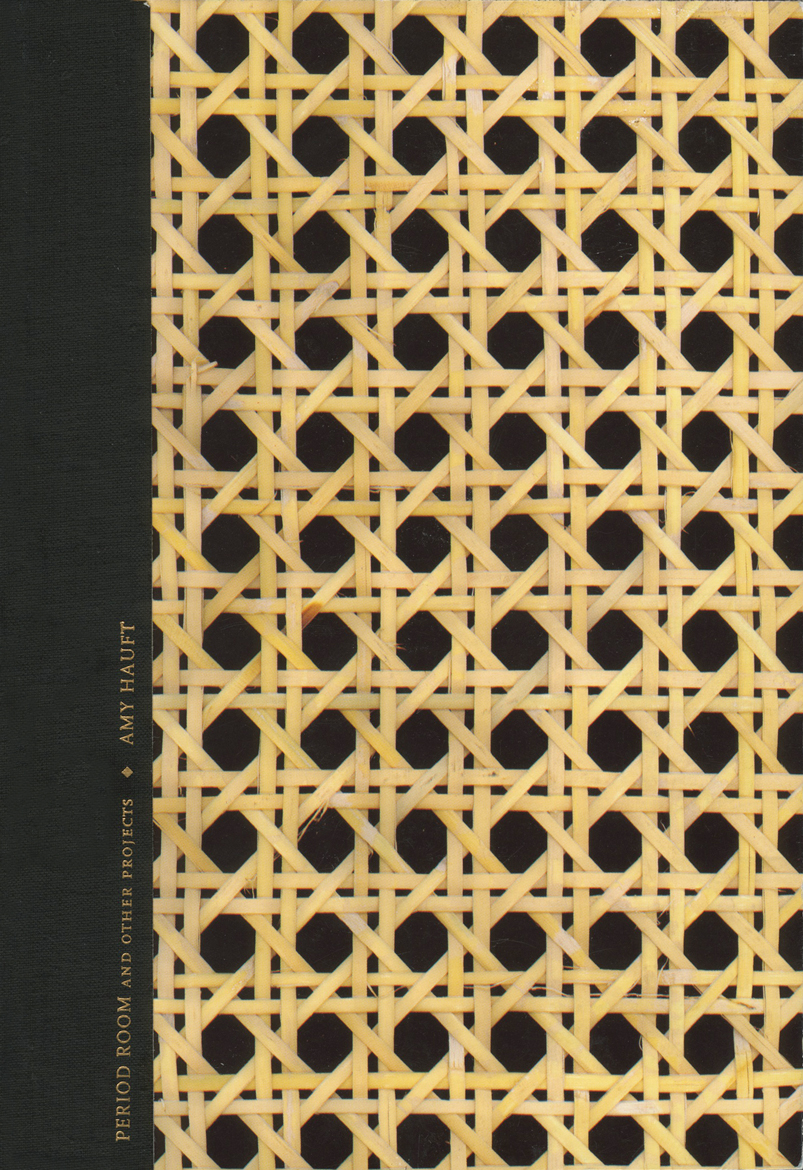 Cover of "Period Room." Cover is black and yellow with a woven basket pattern.