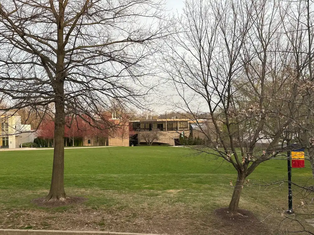 A shot of Boyer Hall from across the green.