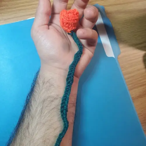 A crochet flower.