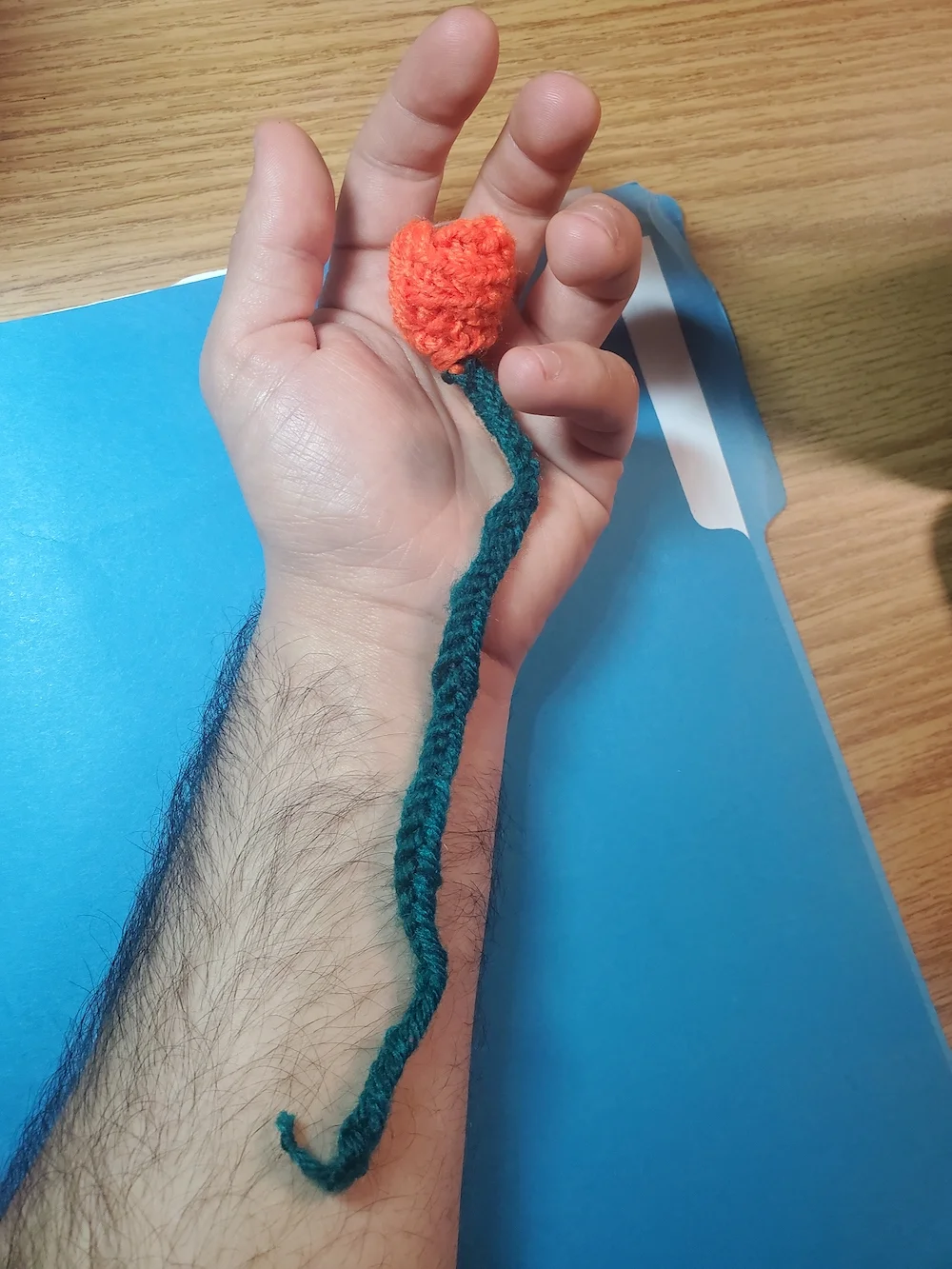 A crochet flower.