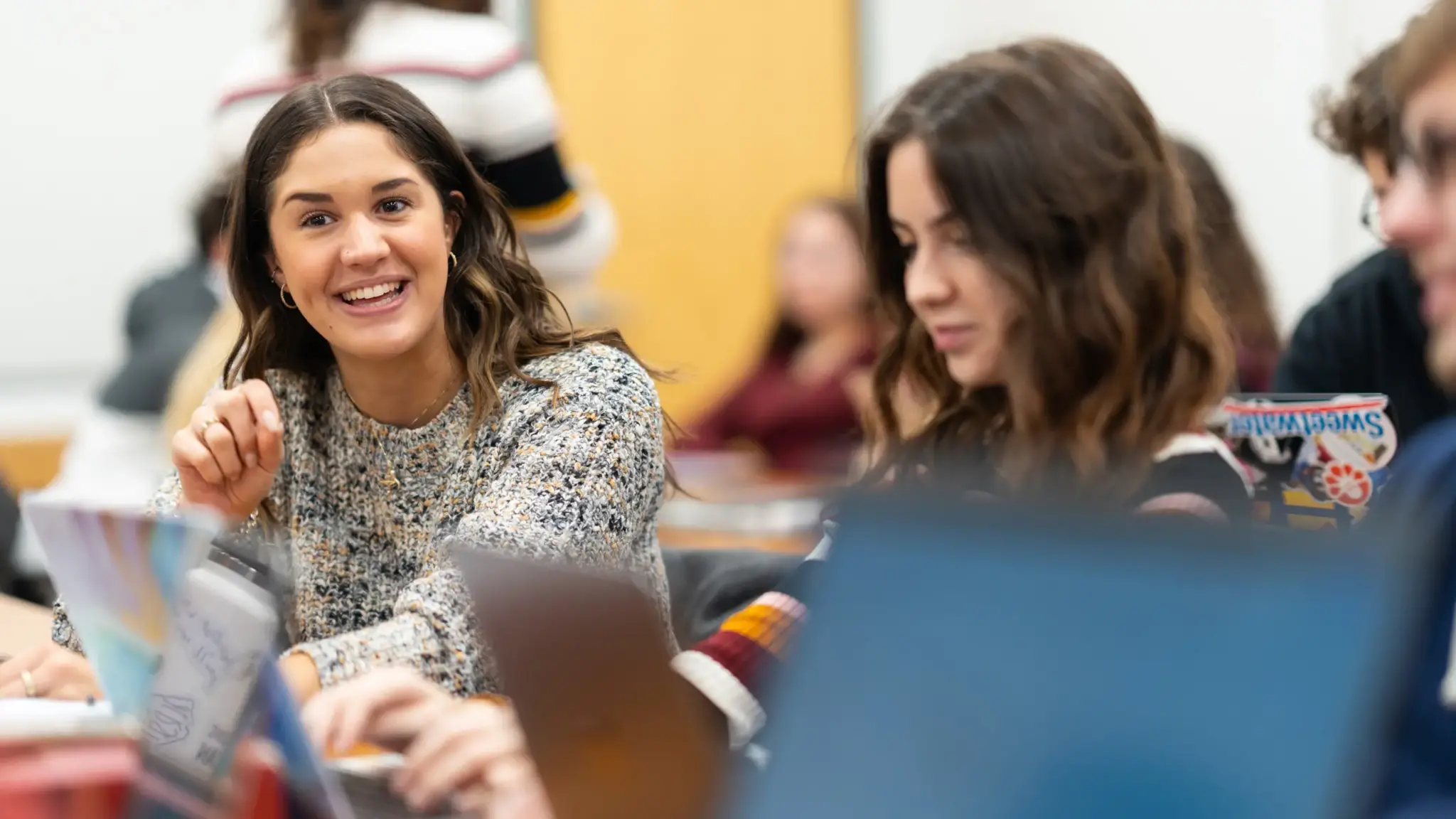 History students have a discussion in a Model UN class