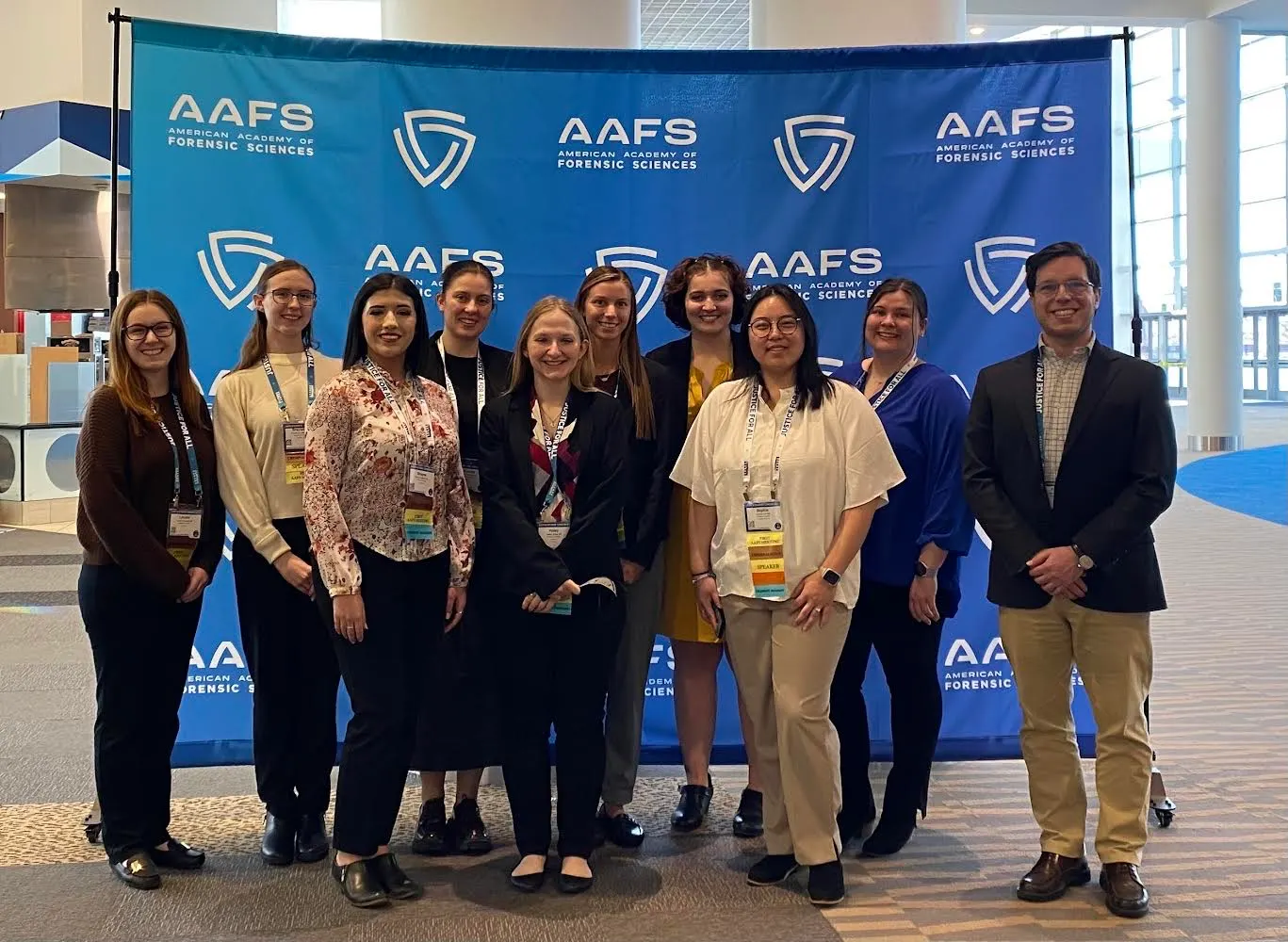 Forensic Science second-year students and faculty at the AAFS conference in Denver, Colorado, February 2024