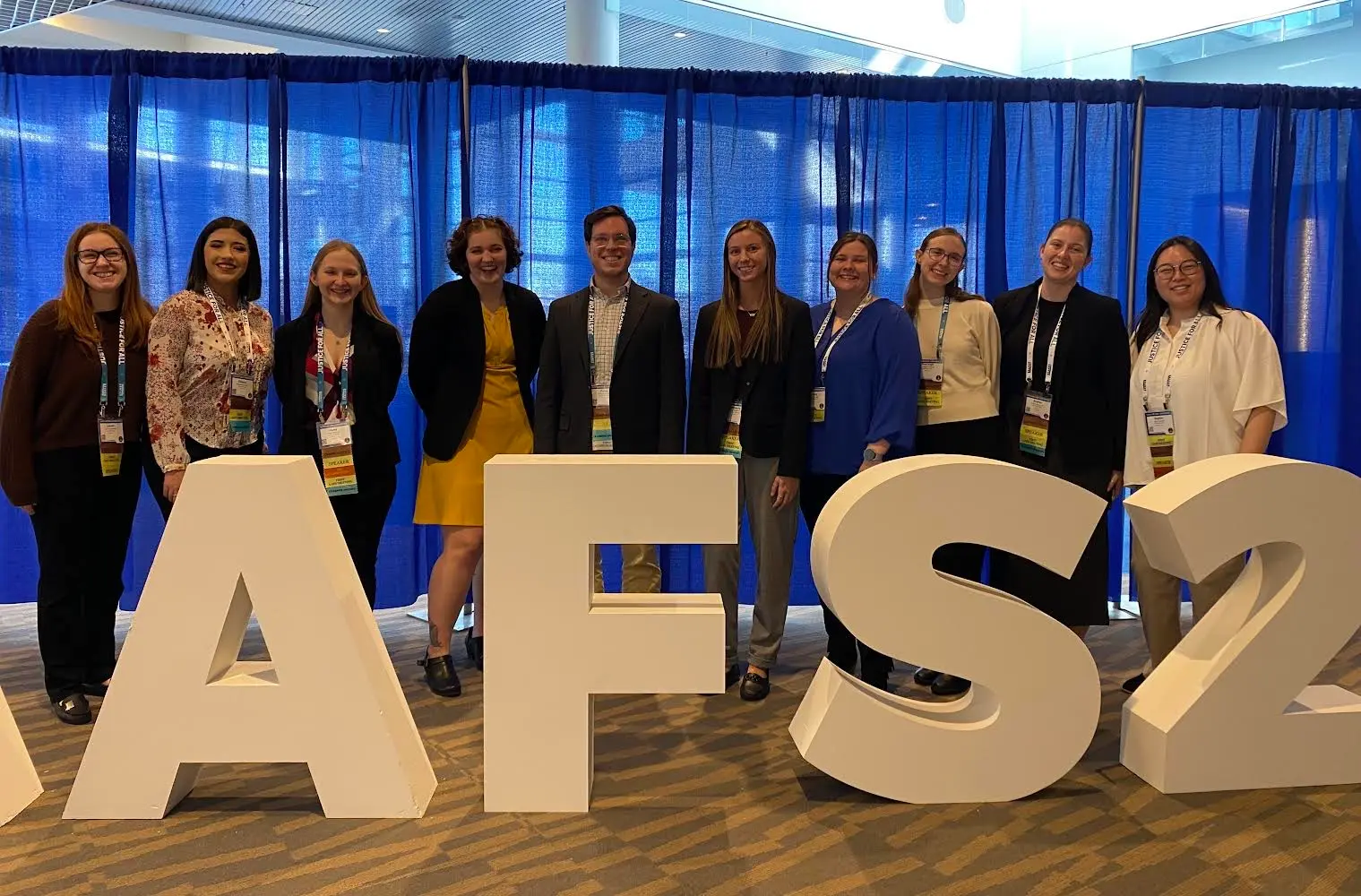 Forensic Science second-year students and faculty at the AAFS conference in Denver, Colorado, February 2024