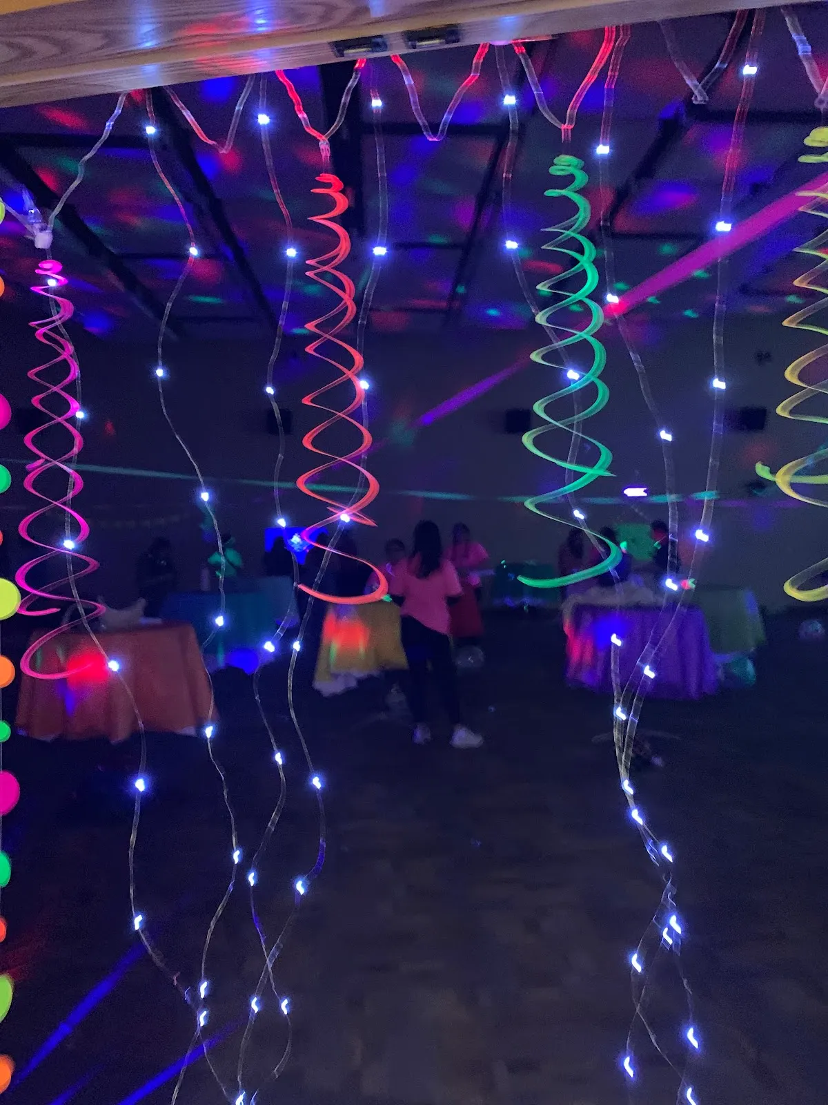 Neon decorations at ArcadiaFTK's event.