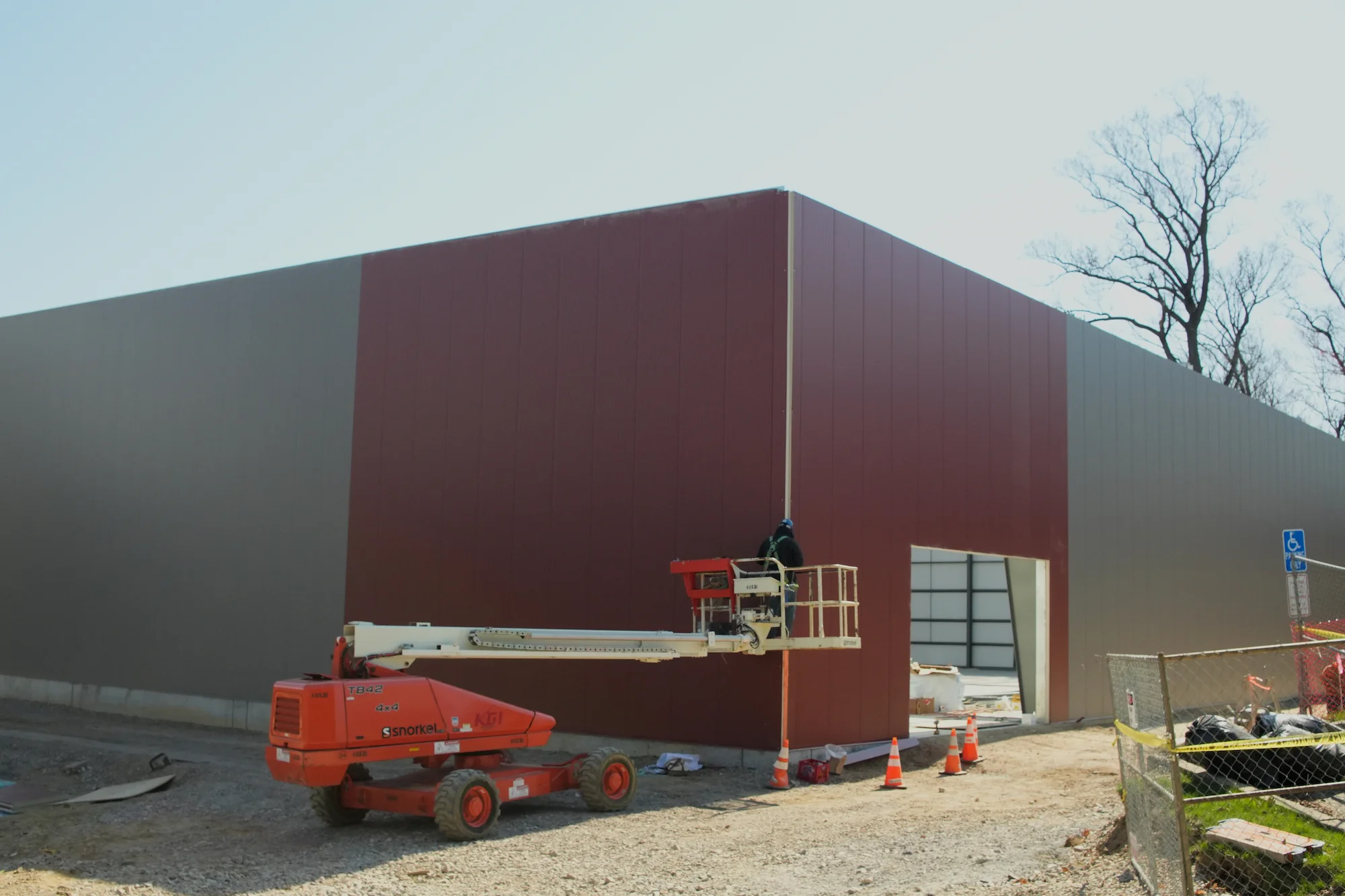 Building in progress on campus.