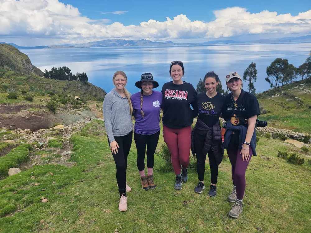 PT students on a hill in Boivia.