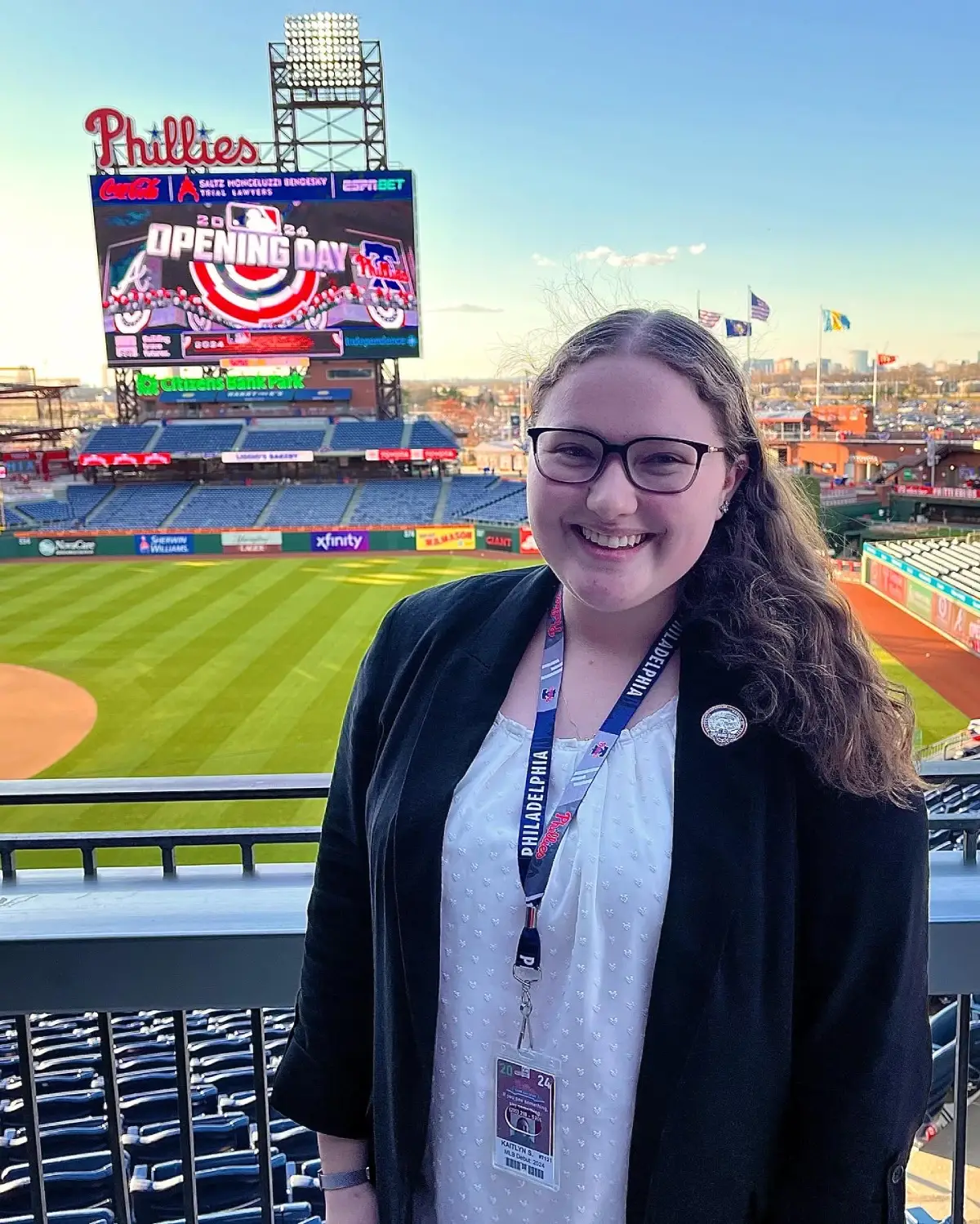 Kaitlyn Stewart at Citizens Bank Park.