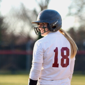 Megan Klose on the softball field.