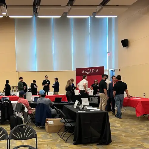Students gathered for the Sport Management Career Fair.
