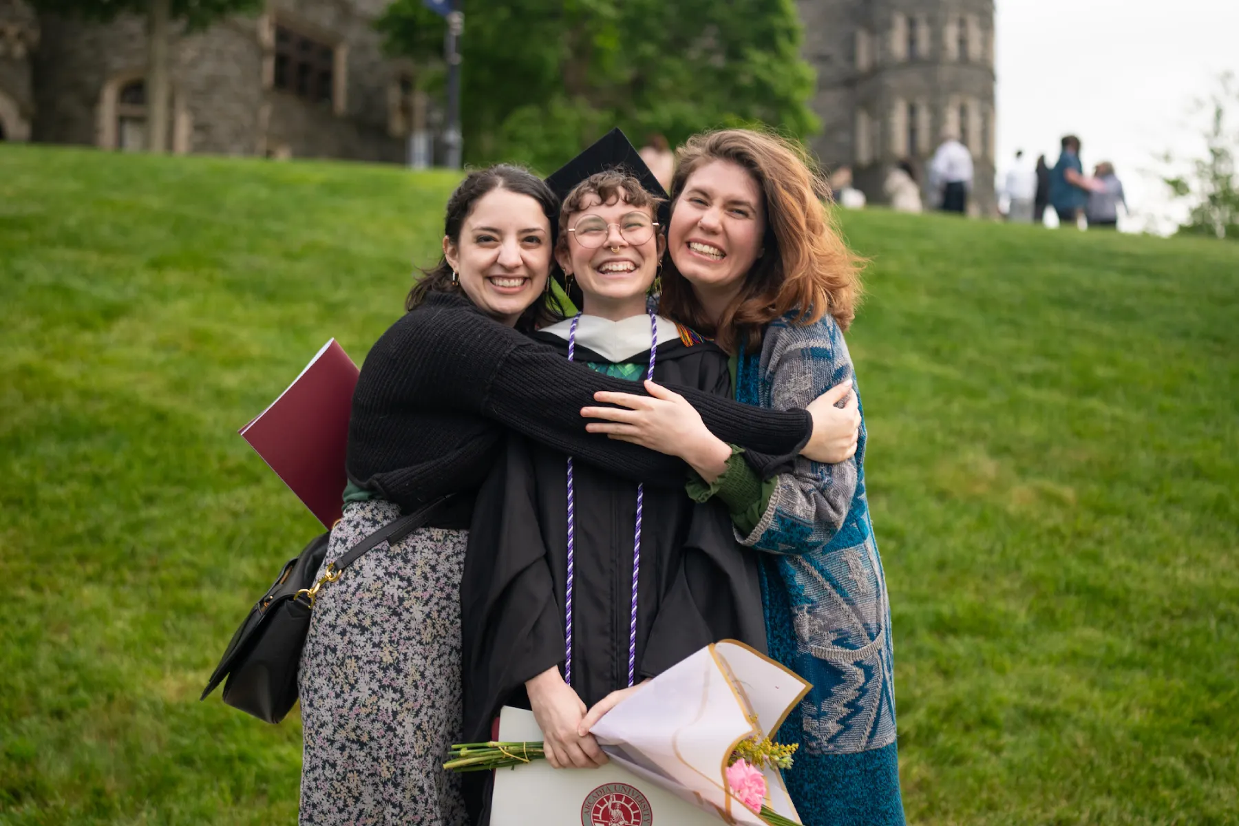A graduate student celebrating.