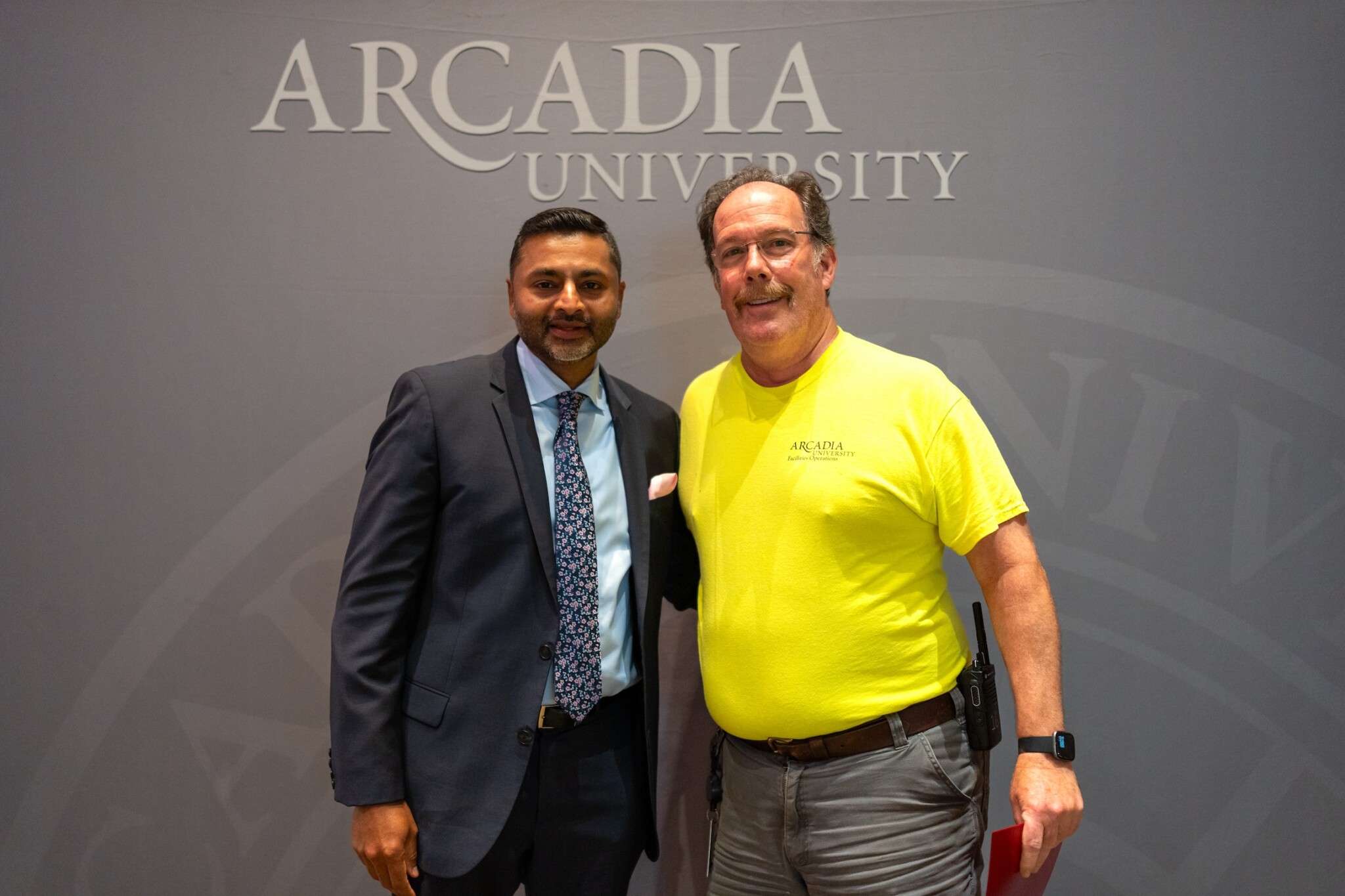 Dr. Ajay Nair with John McNeil, one of the retirees celebrated at the 2024 Years of Service luncheon