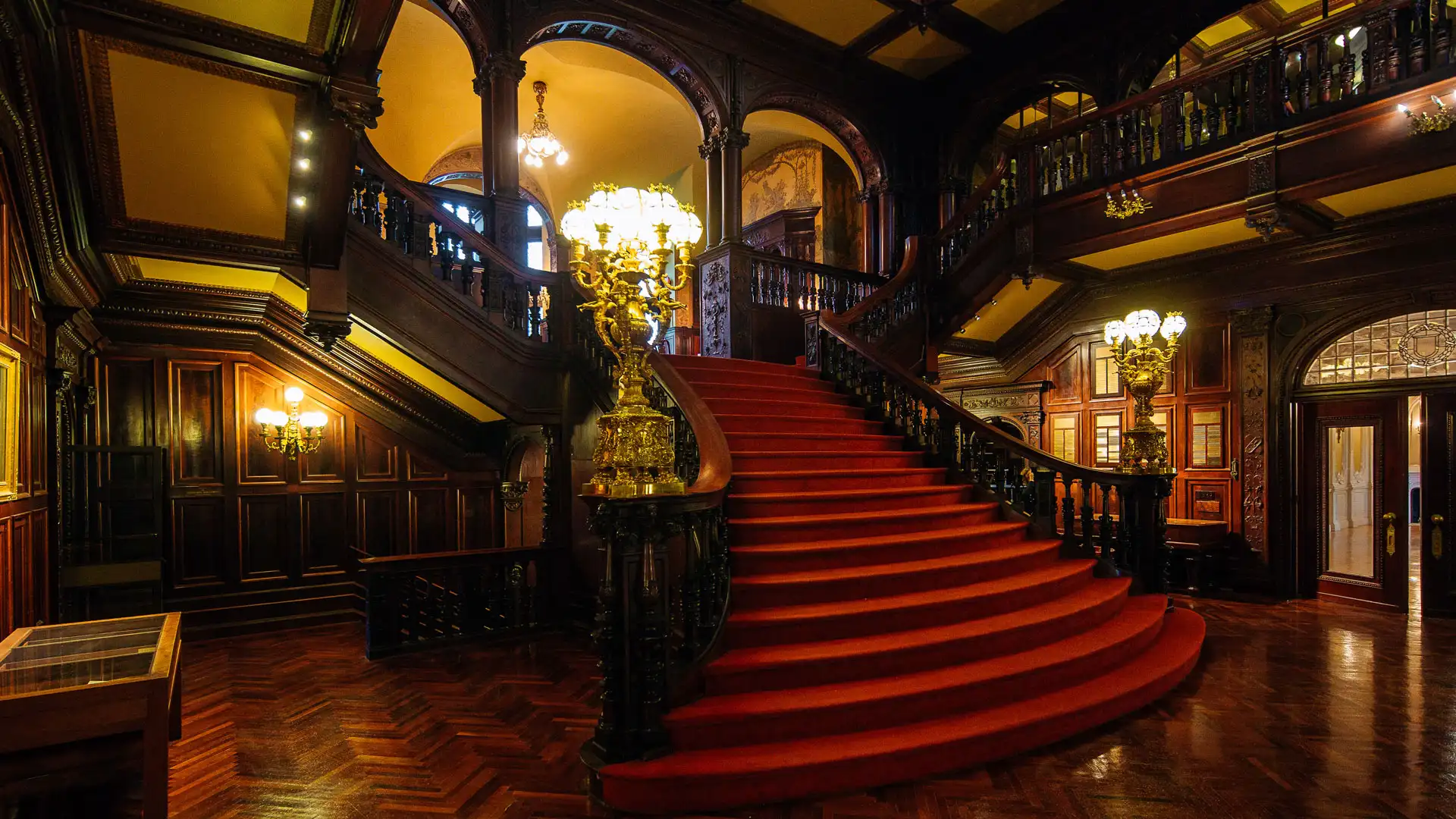 Foyer stairs at the Grey Towers Castle.