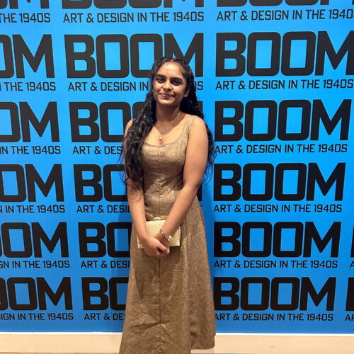 Nagajyothi Ravilla ’25 at the BOOM exhibition.
