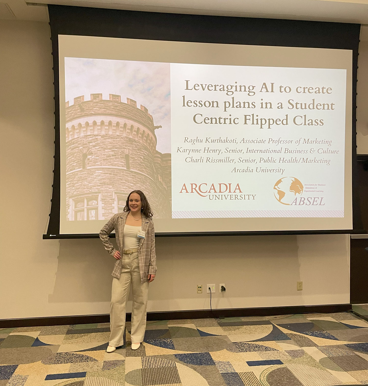 Karynne Henry ’25 presenting at an ABSEL conference.