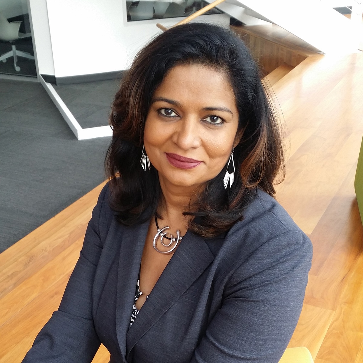 A portrait of Rashmi Radhakrishnan, vice president of Enrollment Management, Technology & Innovation and chief information officer at Arcadia University