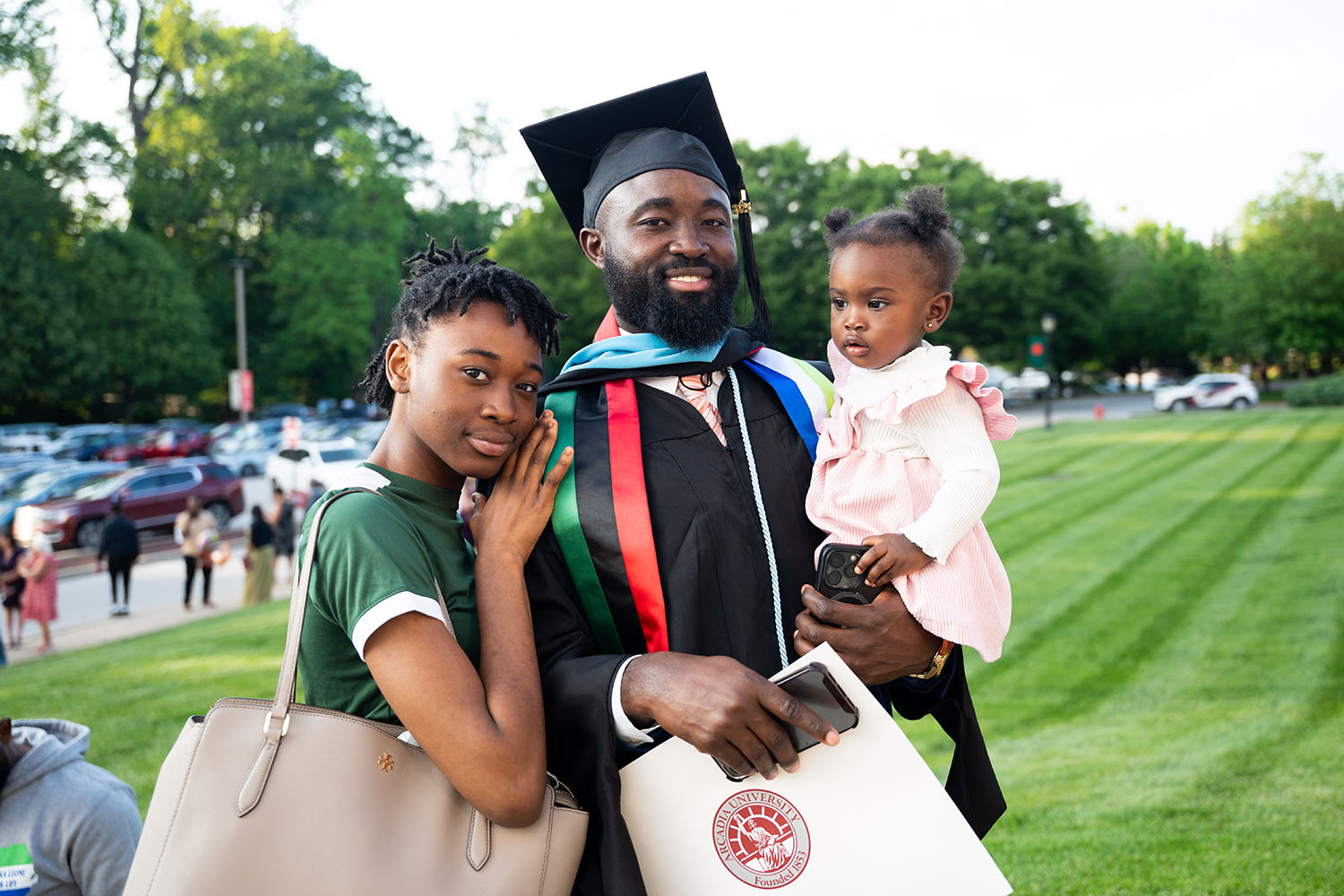 A student with his family.