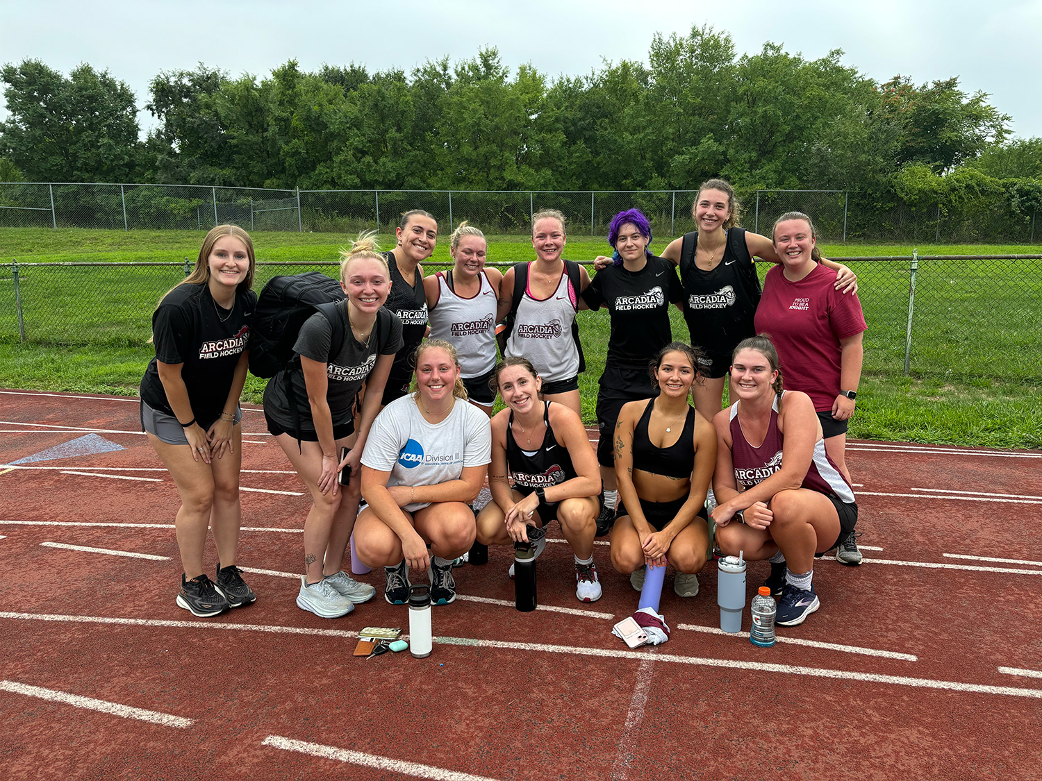 Morganne Dee ’25 with the field hockey team.