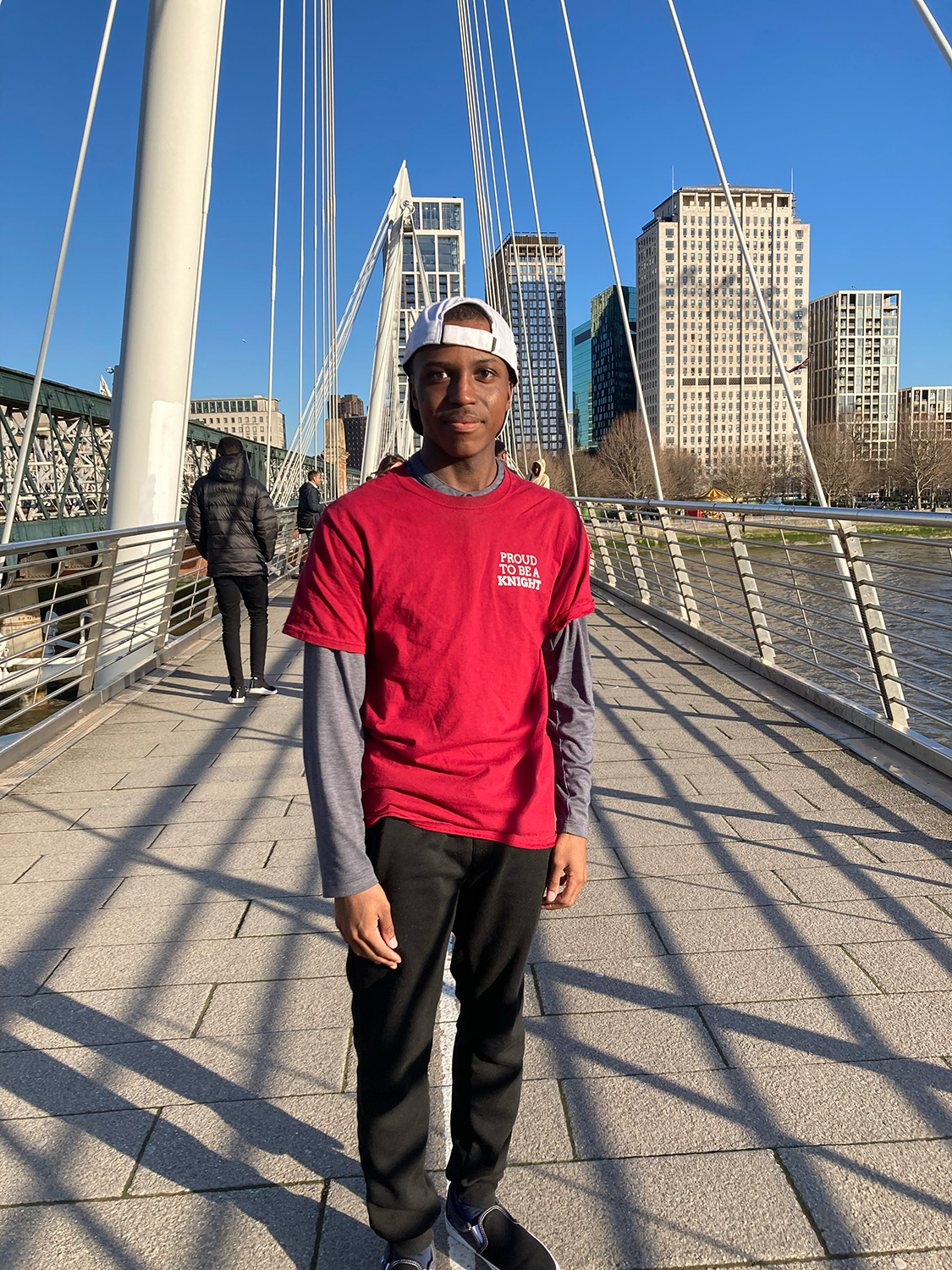 Myles Gayden ’25 on a bridge.