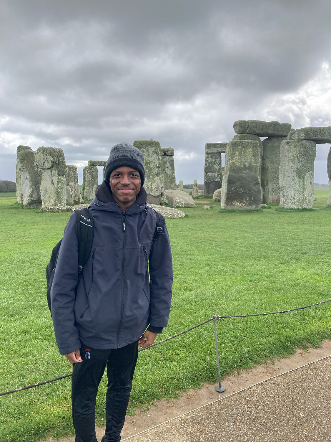 Myles Gayden ’25 at Stonehenge.
