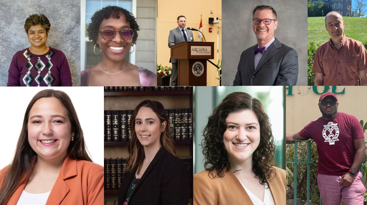 A collage of the nine Alumni award winners from 2025.