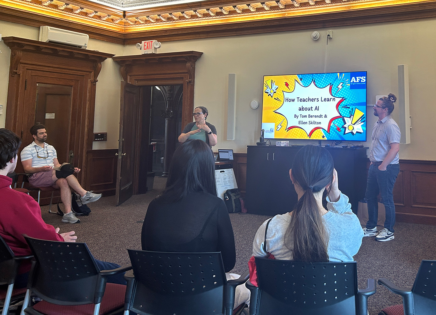 Dr. Ellen Skilton and Dr. Tom Berendt leading a workshop with AFS students.