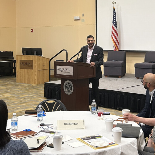 President Nair speaking at the symposium.