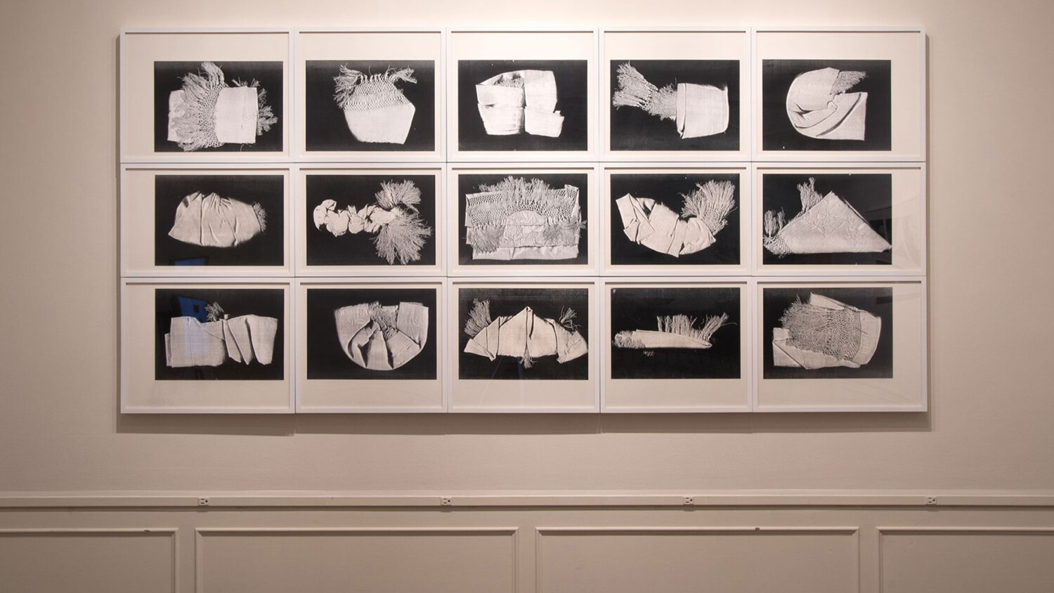 frame of black and white photocopies arranged in a grid