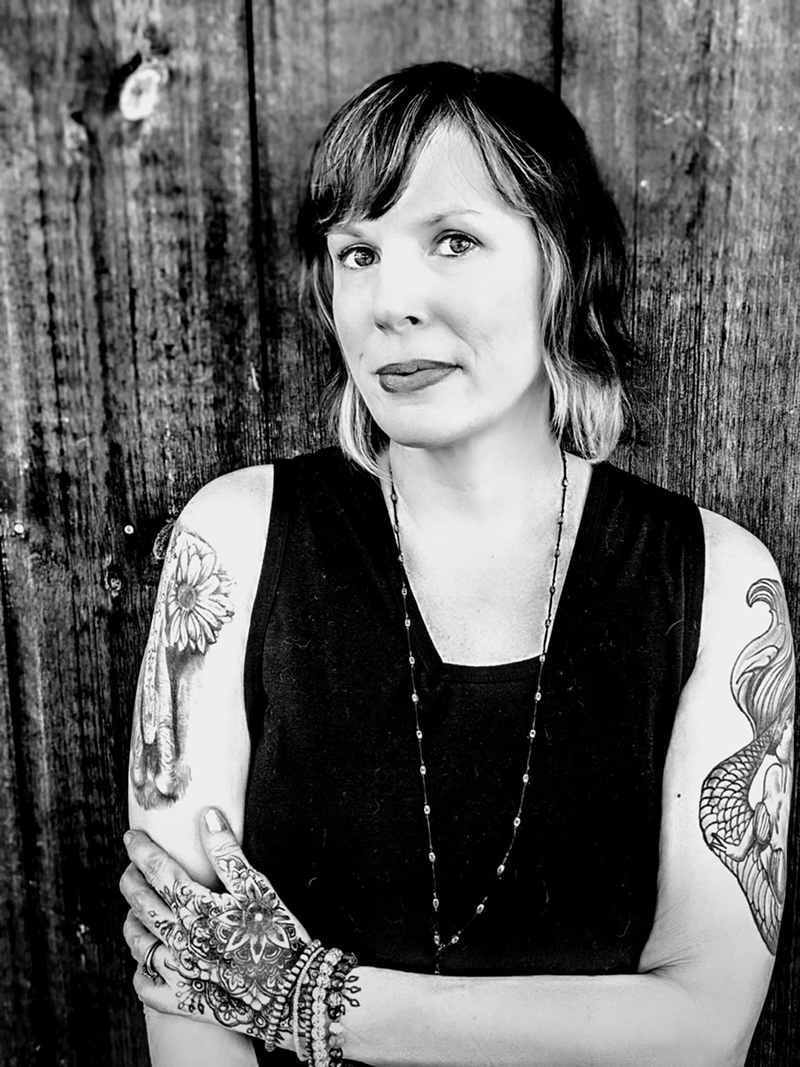 A black and white image of Arcadia's Tracey Levine