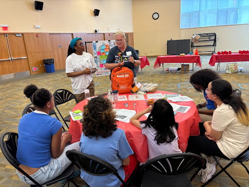 Members of the Arcadia Public Health faculty teaching students during the Health Career Summer Academy