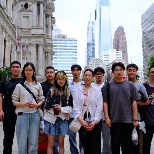 Students from Jiangsu University in China visit Philadelphia