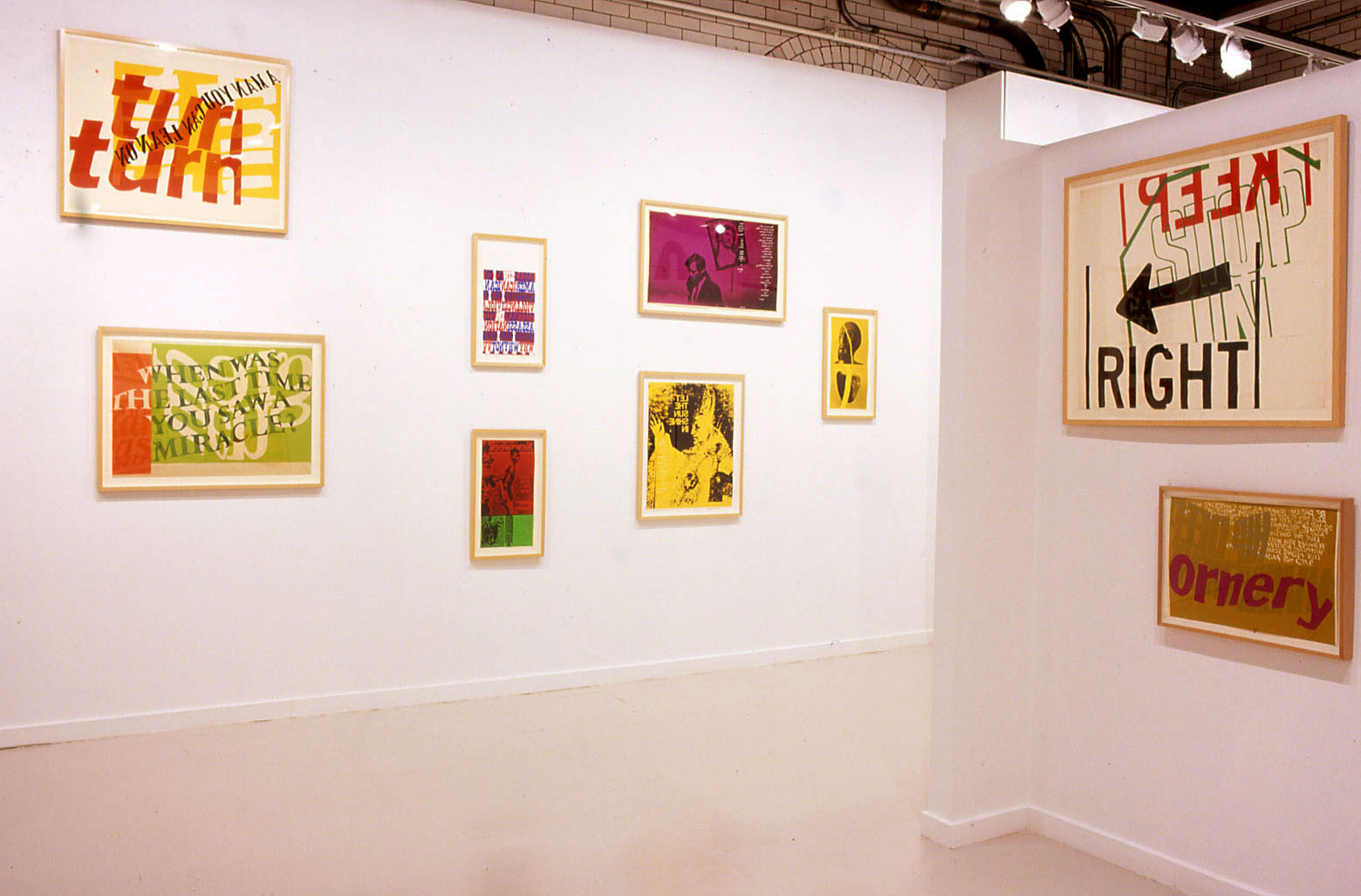 Installation view, "The Big G Stands for Goodness: Corita Kent's 1960s Pop," Beaver College Art Gallery