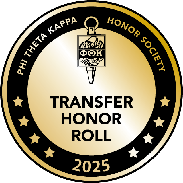 Phi Theta Kappa's Transfer Honor Roll seal for 2025.