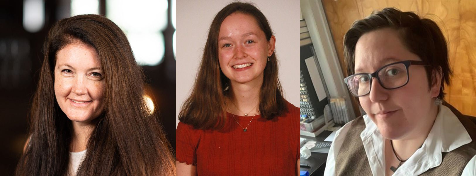 Three headshots in a row: Dr. Heather McClintock, Nicole Ducray ’25MPH, and Sarah Edmonds ’22M, MFA