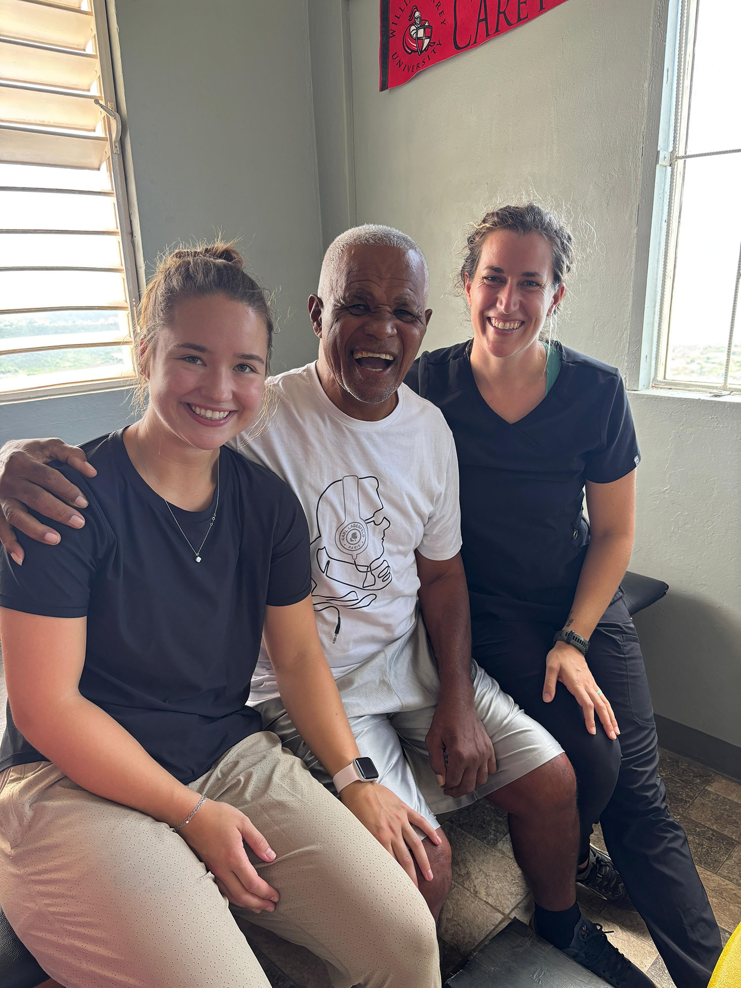 Doctor of Physical Therapy students with a patient in Jamaica.
