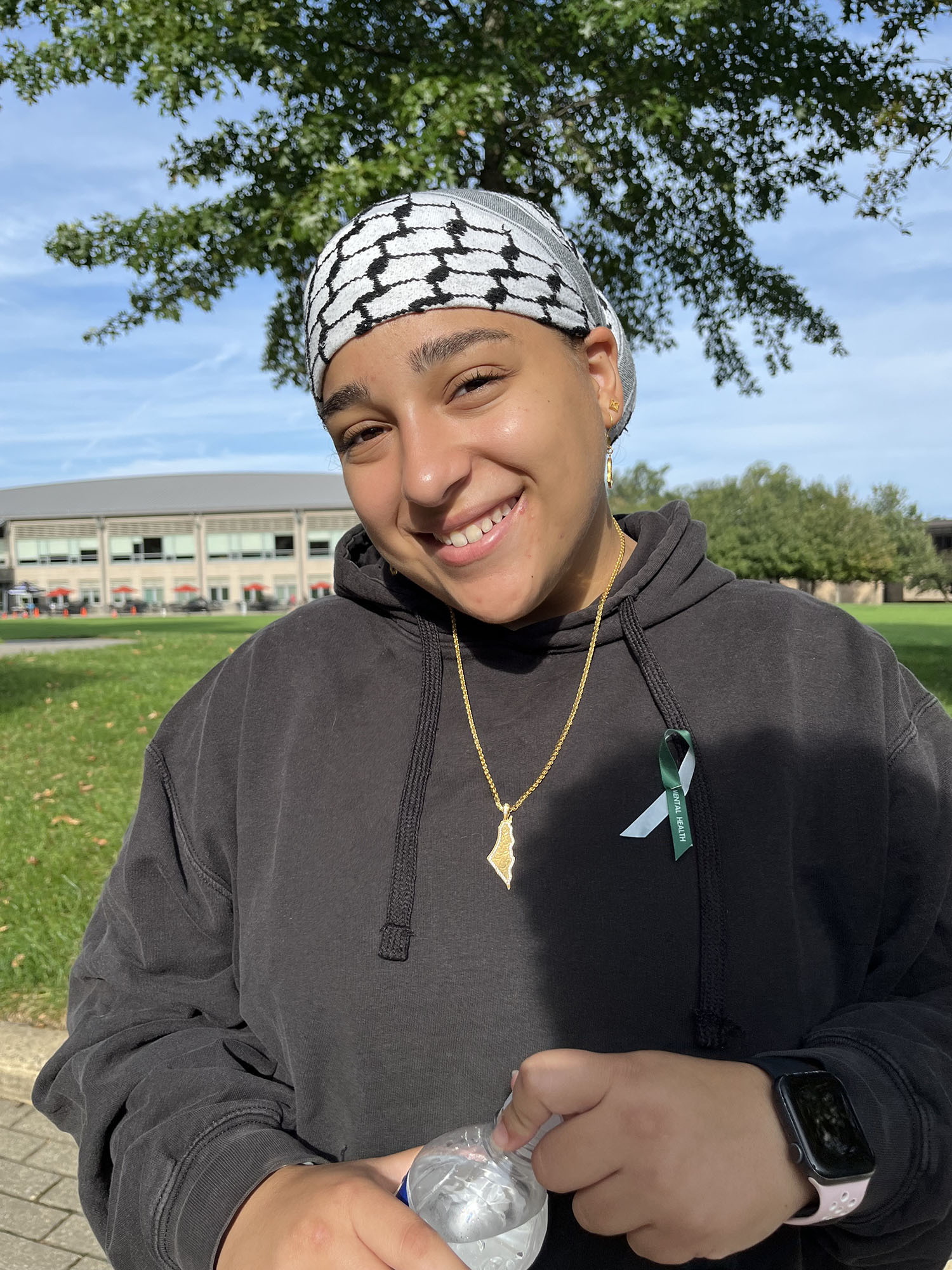 Roo Ahmad ’29 on campus.