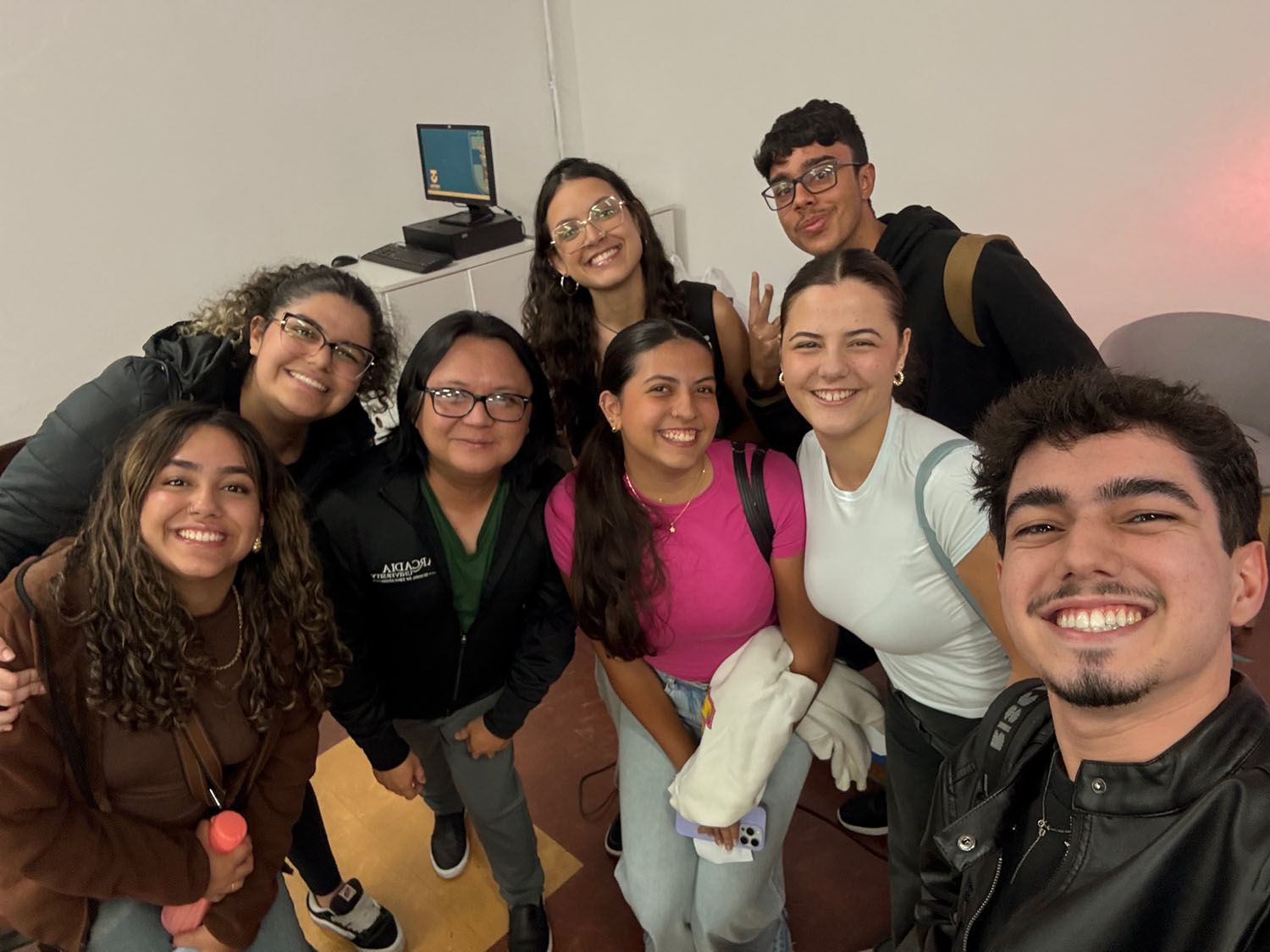 Dr. Macalalag and a group of students.