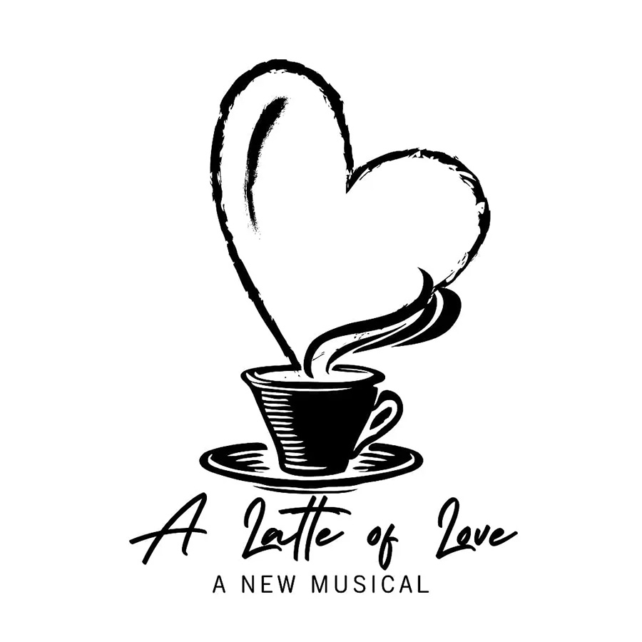 Logo for "A Latte of Love," a new musical featuring nine Arcadia University Alumni, features a cup of coffee and a heart