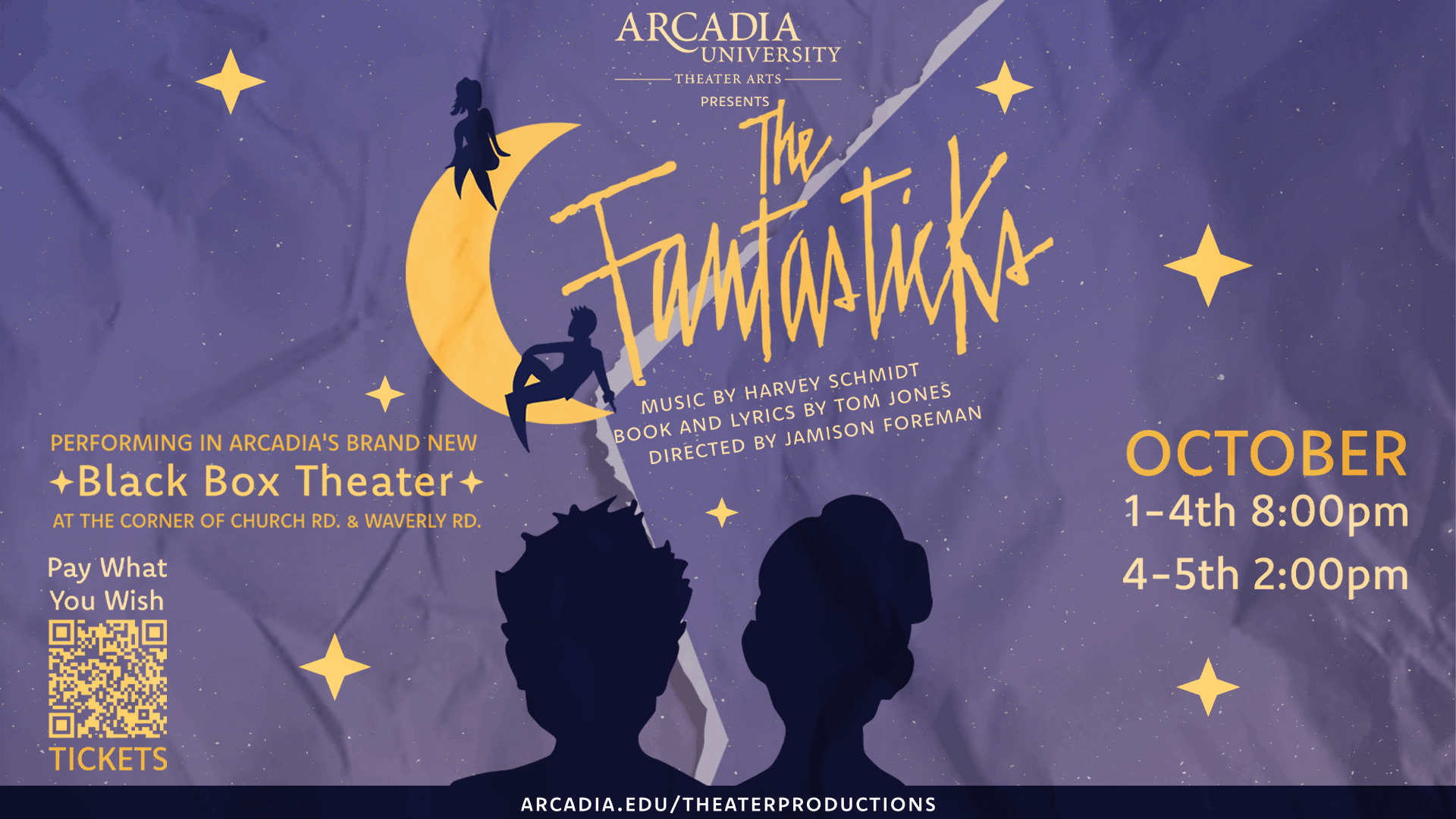 Poster for the upcoming production of The Fantasticks