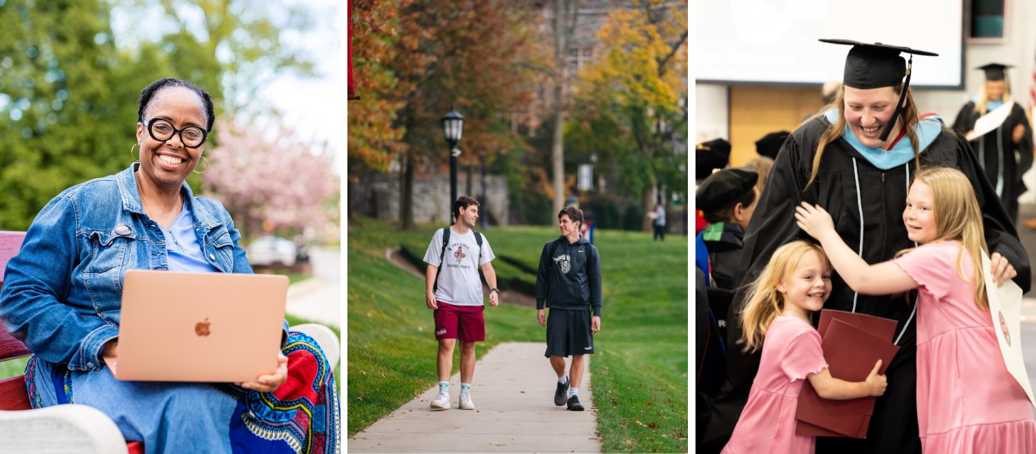 A variety of students and adult learners from Arcadia University, on campus, hybrid and online.